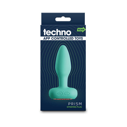 TECHNO PRISM APP-CONTROLLED VIBRATING AND ROTATING PLUG TEAL