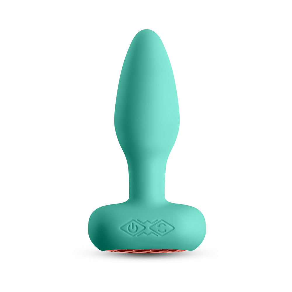 TECHNO PRISM APP-CONTROLLED VIBRATING AND ROTATING PLUG TEAL