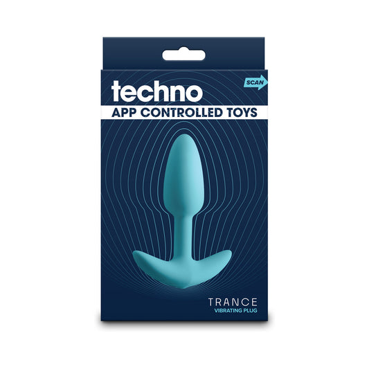 TECHNO TRANCE APP-CONTROLLED VIBRATING PLUG WITH REMOTE BLUE