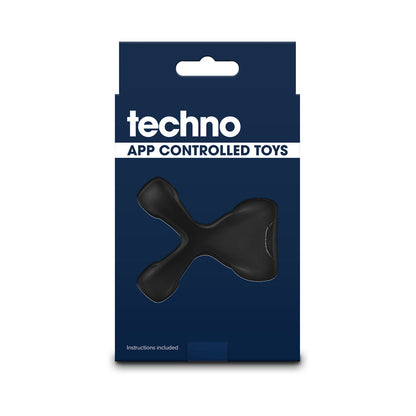 TECHNO STROBE APP-CONTROLLED VIBRATING COCK RING BLACK