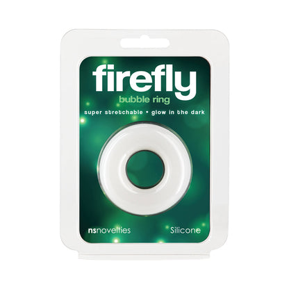 FIREFLY BUBBLE RING MEDIUM GLOW-IN-THE-DARK COCK RING WHITE