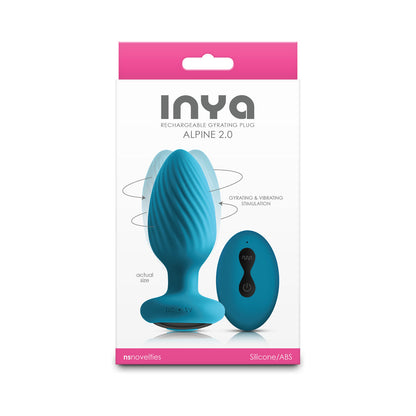 NS NOVELTIES - INYA ALPINE 2.0 GYRATING AND VIBRATING PLUG WITH REMOTE TEAL