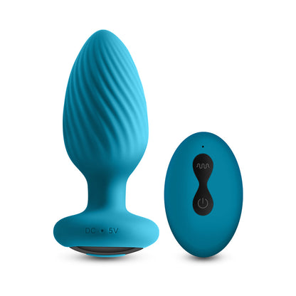 NS NOVELTIES - INYA ALPINE 2.0 GYRATING AND VIBRATING PLUG WITH REMOTE TEAL