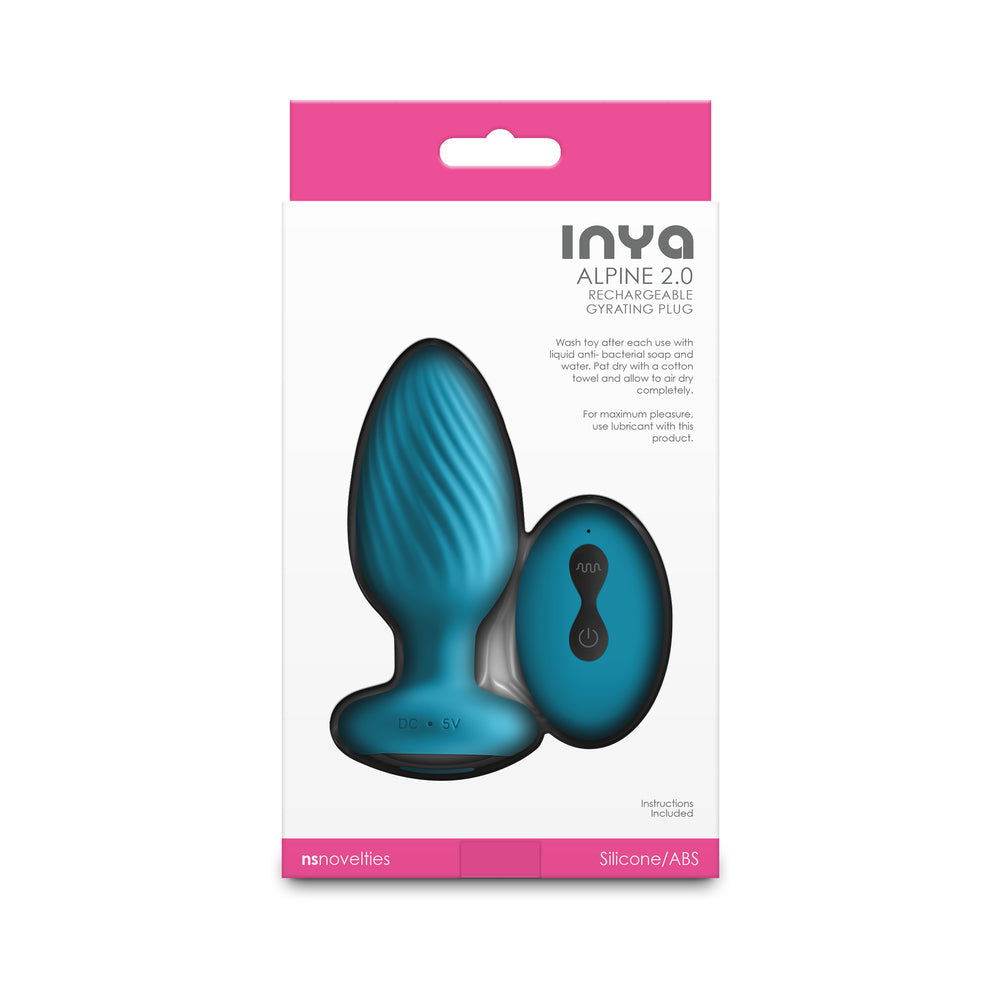 NS NOVELTIES - INYA ALPINE 2.0 GYRATING AND VIBRATING PLUG WITH REMOTE TEAL