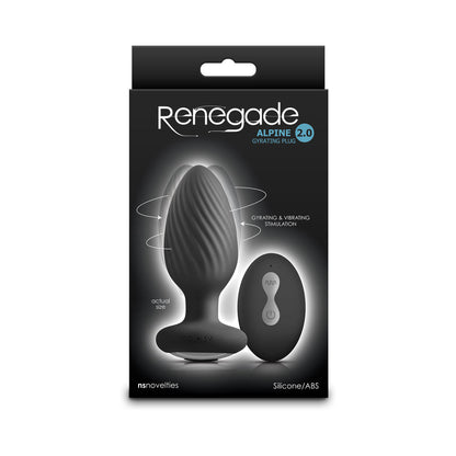 NS NOVELTIES - RENEGADE ALPINE 2.0 GYRATING AND VIBRATING PLUG WITH REMOTE BLACK
