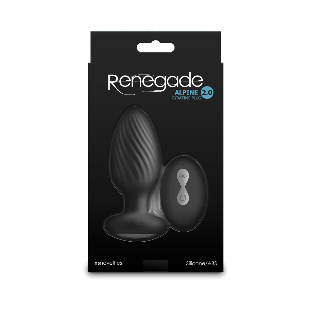 RENEGADE ALPINE 2.0 GYRATING AND VIBRATING PLUG WITH REMOTE BLACK