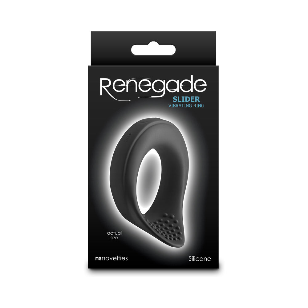 NS NOVELTIES - RENEGADE SLIDER VIBRATING COCK RING BLACK