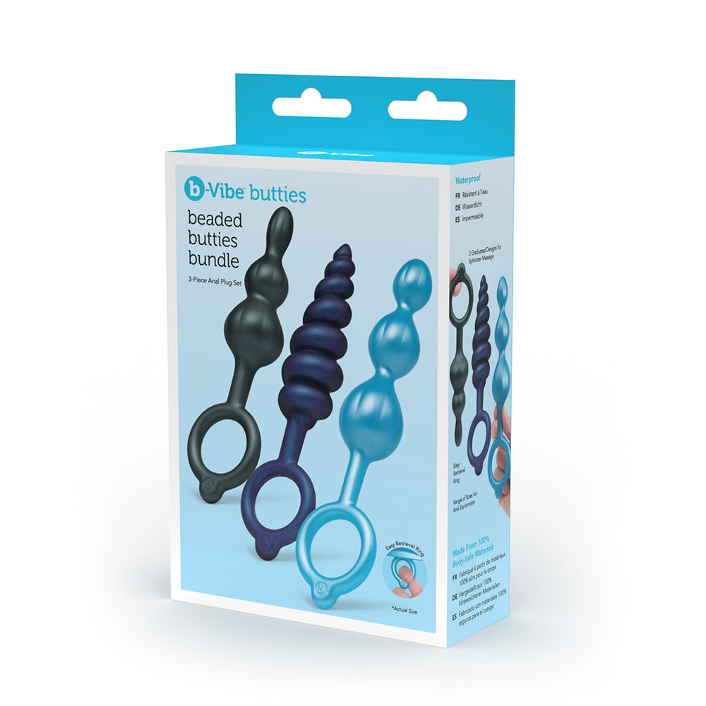 B-VIBE - SET DE 3 TAPONES ANALES BEADED BUTTIES