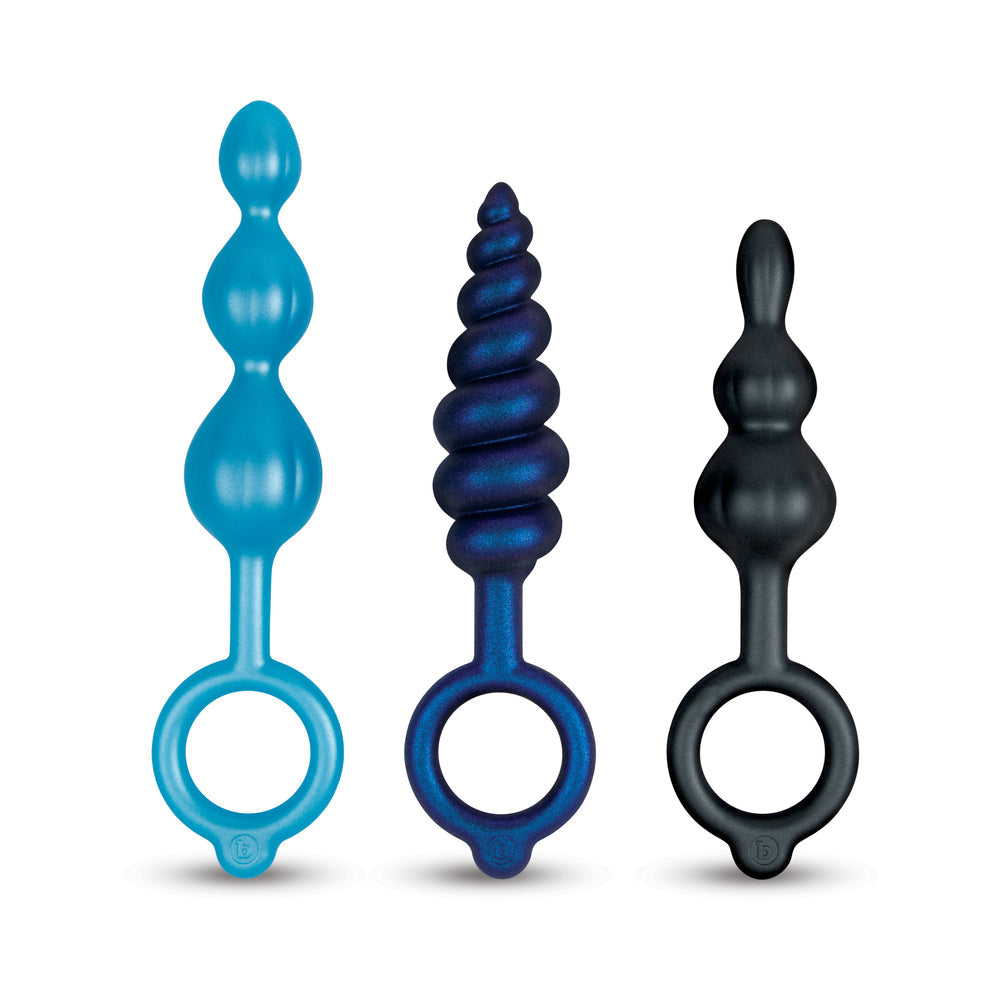 B-VIBE BEADED BUTTIES BUNDLE 3-PIECE ANAL PLUG SET