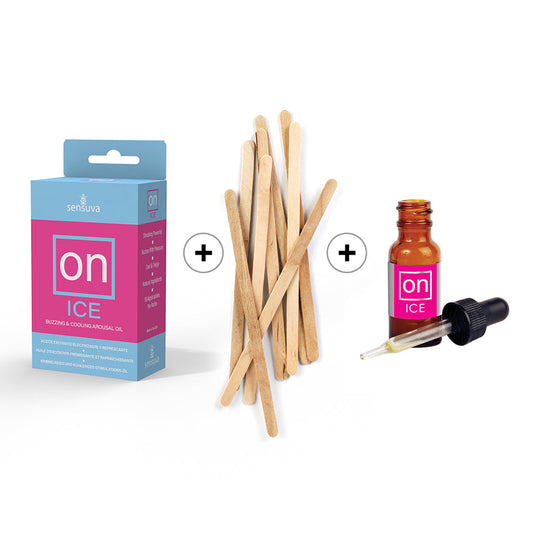 SENSUVA - ON ICE AROUSAL OIL 5ML MEDIUM BOX 12 PIECE + TESTER/STICKS REFILL KIT