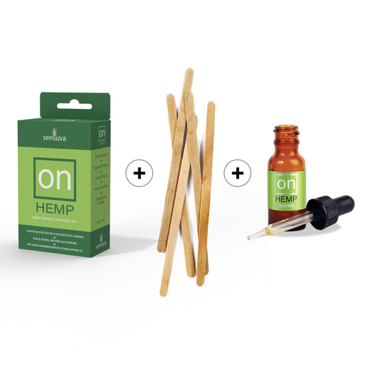 SENSUVA - ON HEMP AROUSAL OIL 5ML MEDIUM BOX 12 PIECE + TESTER/STICKS REFILL KIT