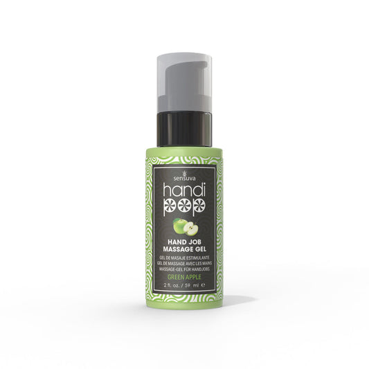 SENSUVA - GEL DE MASAJE COMESTIBLE PARA MANO HANDIPOP SABOR MANZANA VERDE 2 OZ.