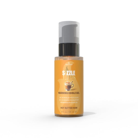 SENSUVA SIZZLE LIPS WARMING GEL BUTTER RUM 2 OZ.