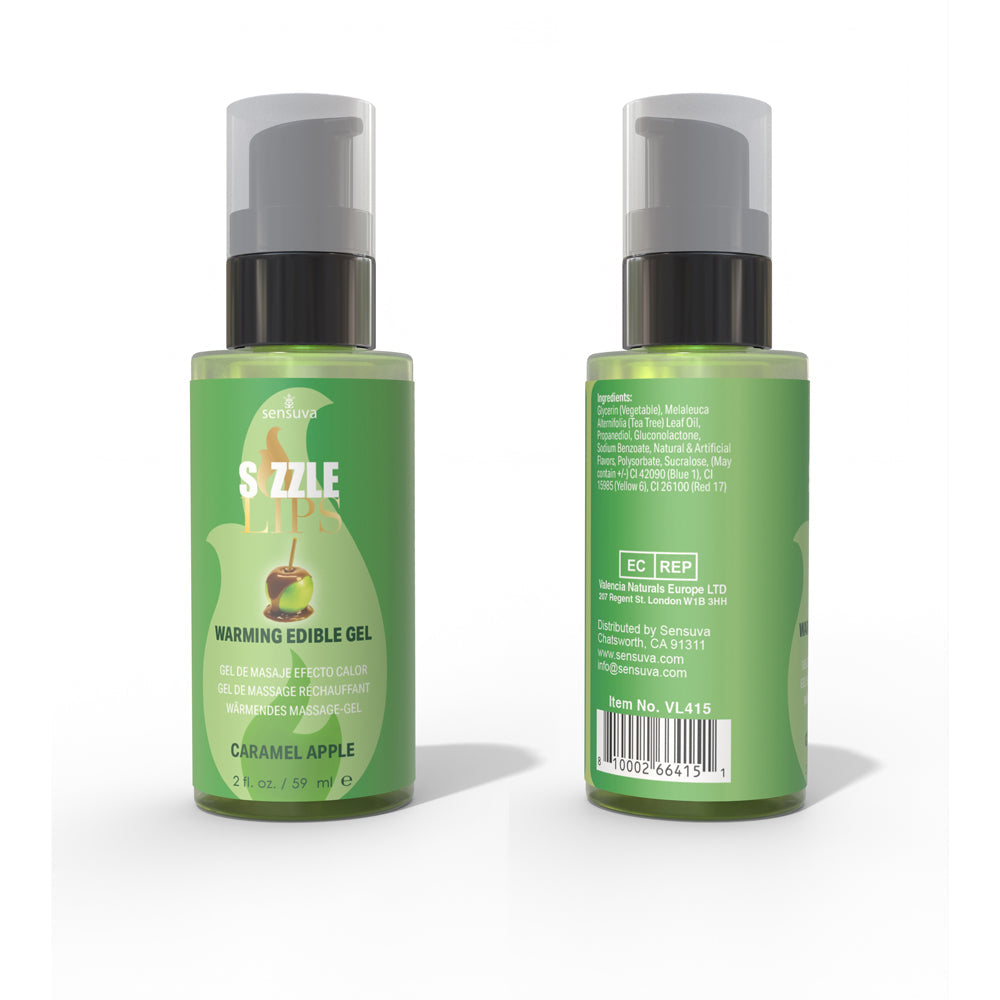SENSUVA SIZZLE LIPS WARMING GEL CARAMEL APPLE 2 OZ.
