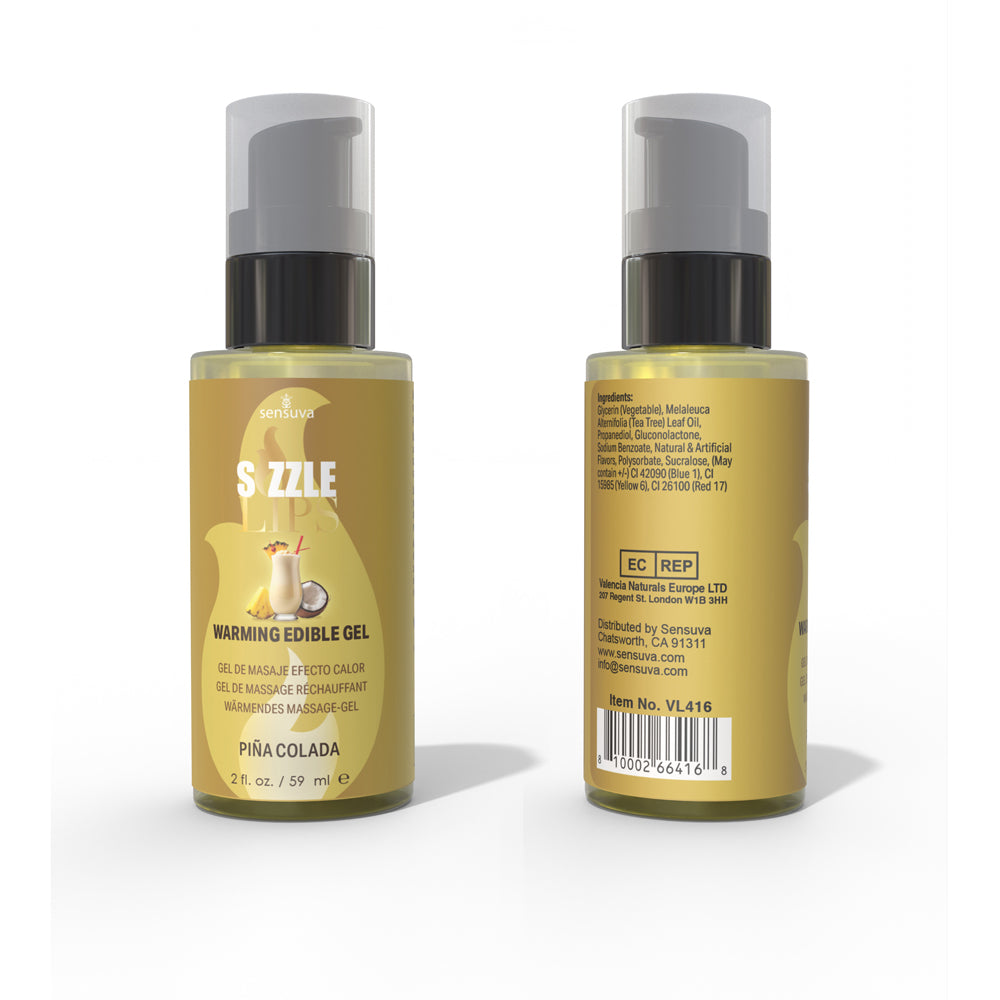 SENSUVA SIZZLE LIPS WARMING GEL  PINA COLADA 2 OZ.