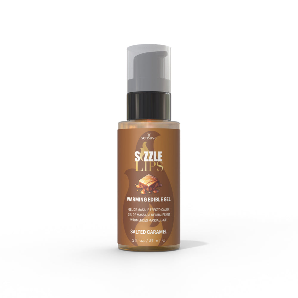 SENSUVA SIZZLE LIPS WARMING GEL SALTED CARAMEL 2 OZ.