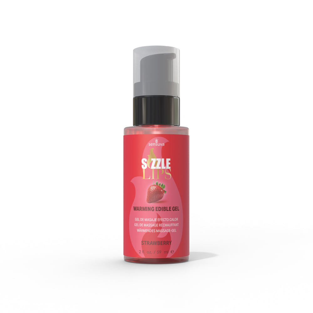 SENSUVA SIZZLE LIPS WARMING GEL STRAWBERRY 2 OZ.