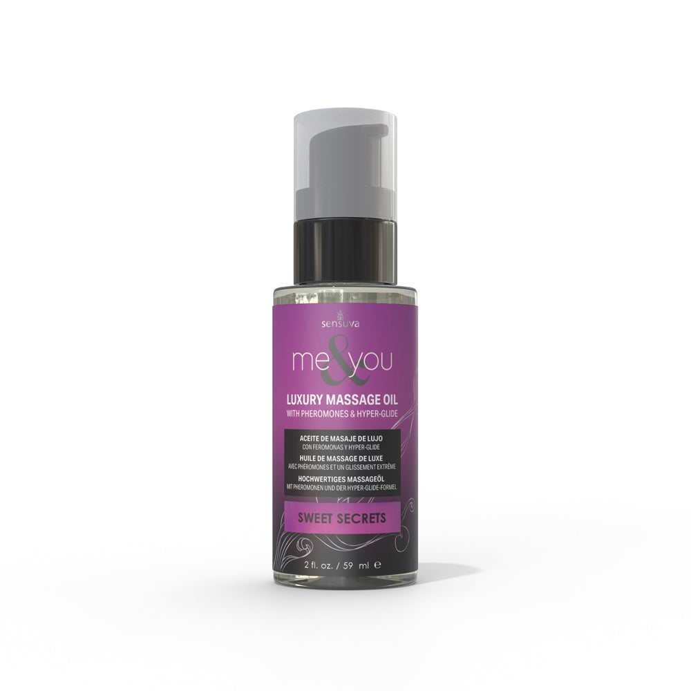 SENSUVA ME & YOU PHEROMONE-INFUSED LUXURY MASSAGE OIL SWEET SECRETS 2 OZ.