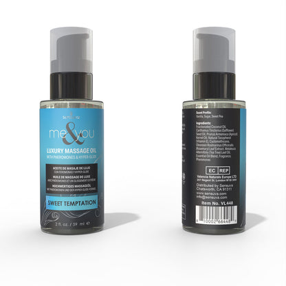 SENSUVA ME & YOU PHEROMONE-INFUSED LUXURY MASSAGE OIL SWEET TEMPTATION 2 OZ.