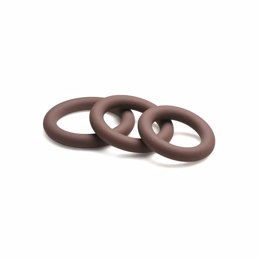 JOCK SILICONE COCK RING 3-PIECE SET DARK