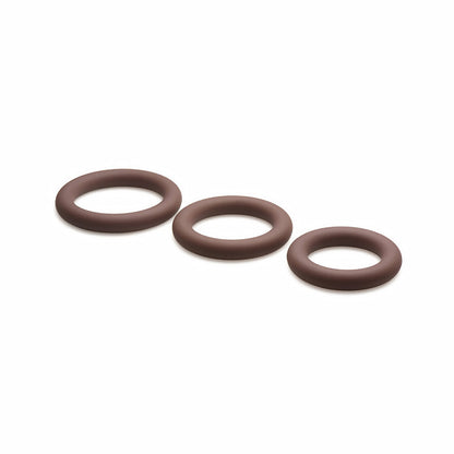 JOCK SILICONE COCK RING 3-PIECE SET DARK