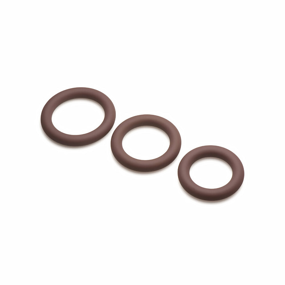 JOCK SILICONE COCK RING 3-PIECE SET DARK