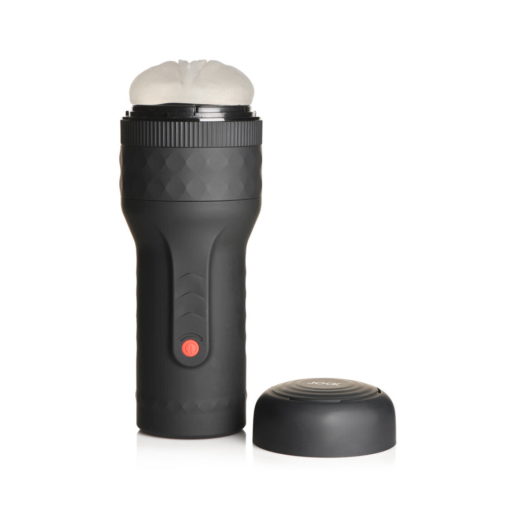 JOCK TIGHTENING & VIBRATING MASTURBATOR CLEAR