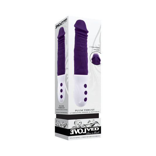 EVOLVED PLUM THRUST RECHARGEABLE THRUSTING VIBE SILICONE