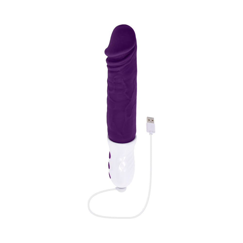 EVOLVED PLUM THRUST RECHARGEABLE THRUSTING VIBE SILICONE