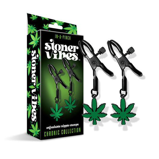 GLOBAL NOVELTIES - STONER VIBES CHRONIC COLLECTION ADJUSTABLE NIPPLE CLAMPS