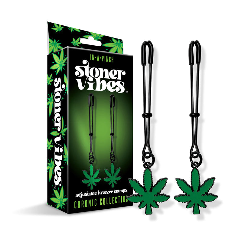 STONER VIBES CHRONIC COLLECTION ADJUSTABLE TWEEZER NIPPLE CLAMPS