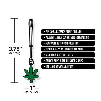 GLOBAL NOVELTIES - STONER VIBES CHRONIC COLLECTION ADJUSTABLE TWEEZER NIPPLE CLAMPS