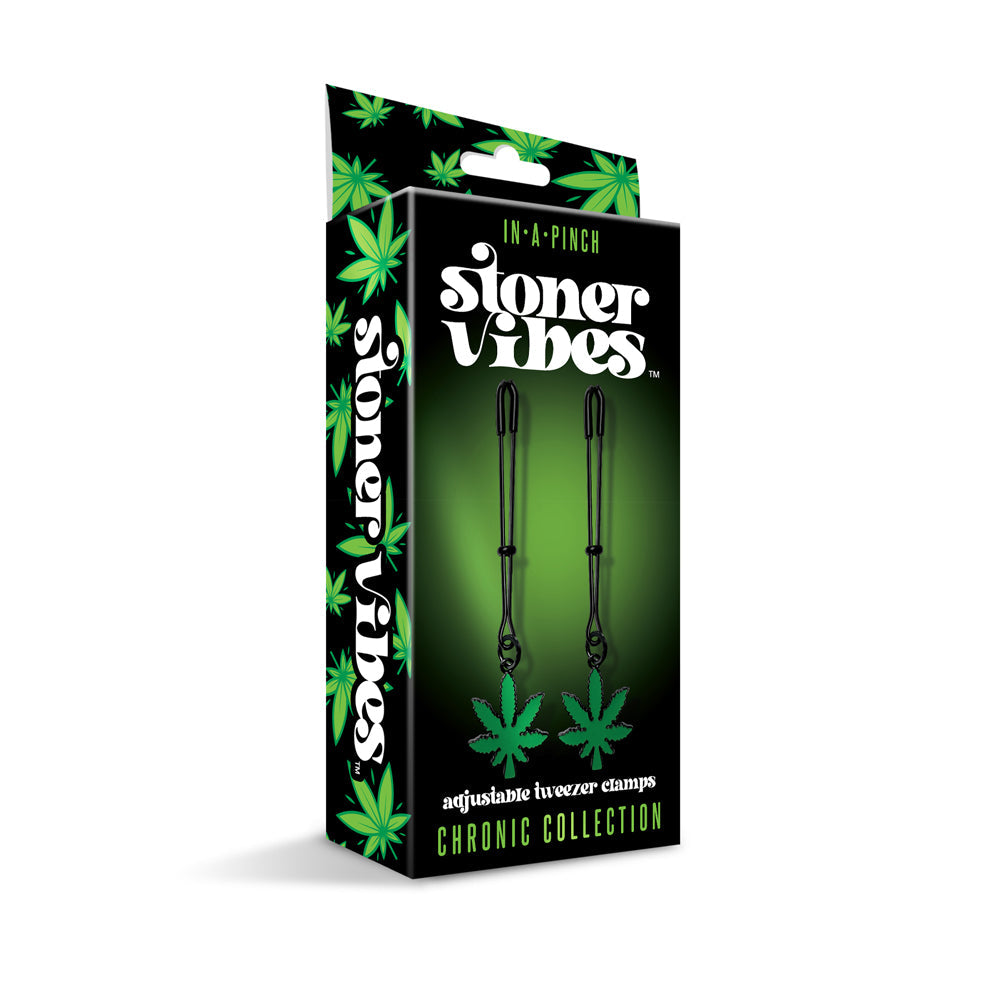 GLOBAL NOVELTIES - STONER VIBES CHRONIC COLLECTION ADJUSTABLE TWEEZER NIPPLE CLAMPS