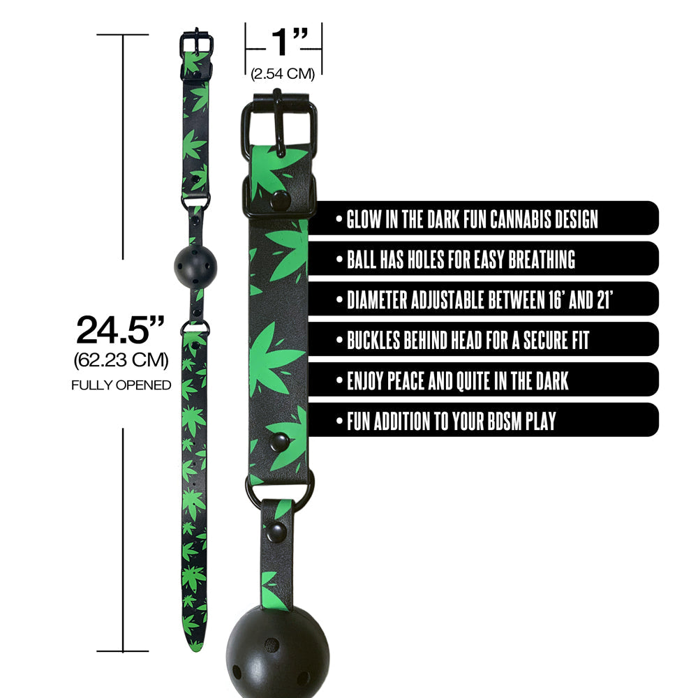 STONER VIBES CHRONIC COLLECTION GLOW IN THE DARK BREATHABLE BALL GAG