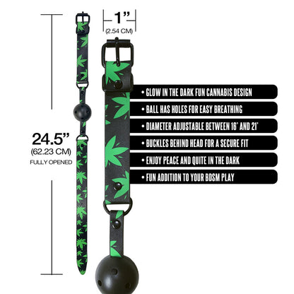 STONER VIBES CHRONIC COLLECTION GLOW IN THE DARK BREATHABLE BALL GAG