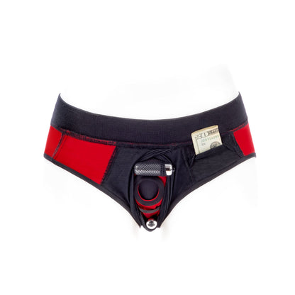 SPAREPARTS TOMBOI COVER BRIEF STYLE UNDERWEAR HARNESS NYLON RED/BLACK S