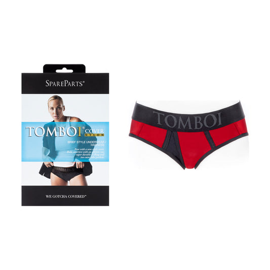 SPAREPARTS TOMBOI COVER BRIEF STYLE UNDERWEAR HARNESS NYLON RED/BLACK XL