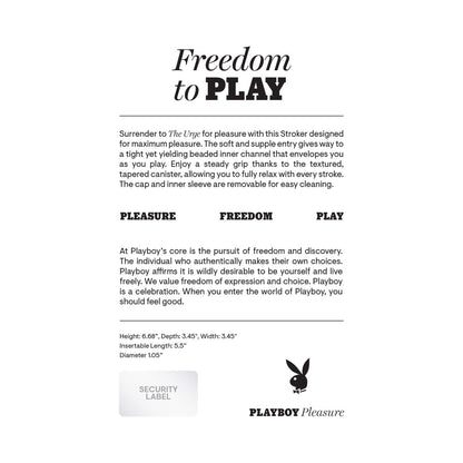 PLAYBOY THE URGE SMALL STROKER NON VIBRATING TPE BLACK