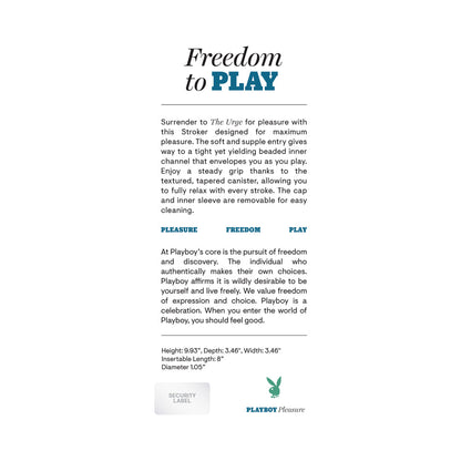 PLAYBOY THE URGE LARGE STROKER NON VIBRATING TPE BLACK