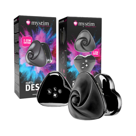 MYSTIM HEART''S DESIRE ESTIM LAY ON VIBRATOR BLACK