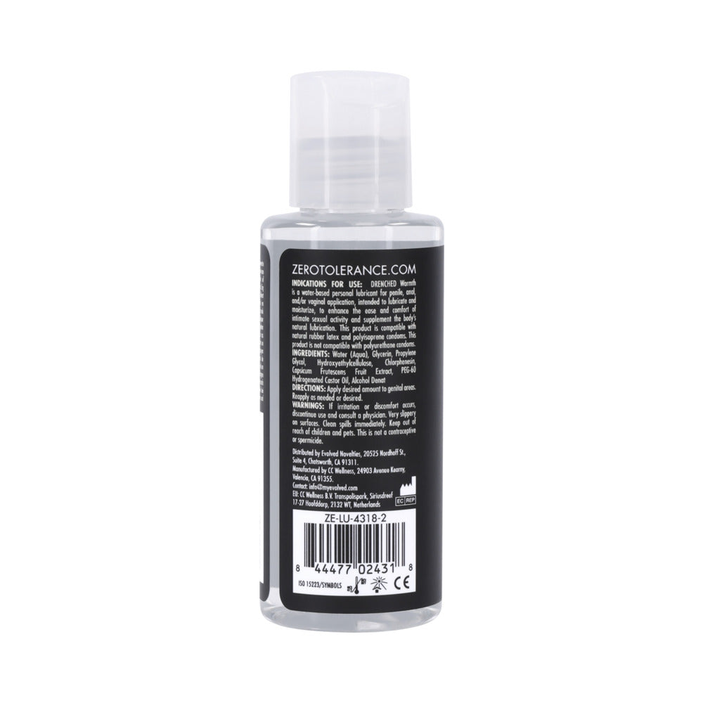 TOLERANCIA CERO - LUBRICANTE CALENTADOR A BASE DE AGUA DRENCHED WARMTH 2 OZ.