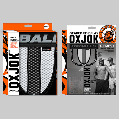 OXBALLS OXJOK AIRMESH SWAGGER SLIDER-STRAP JOCK ICE WHITE S