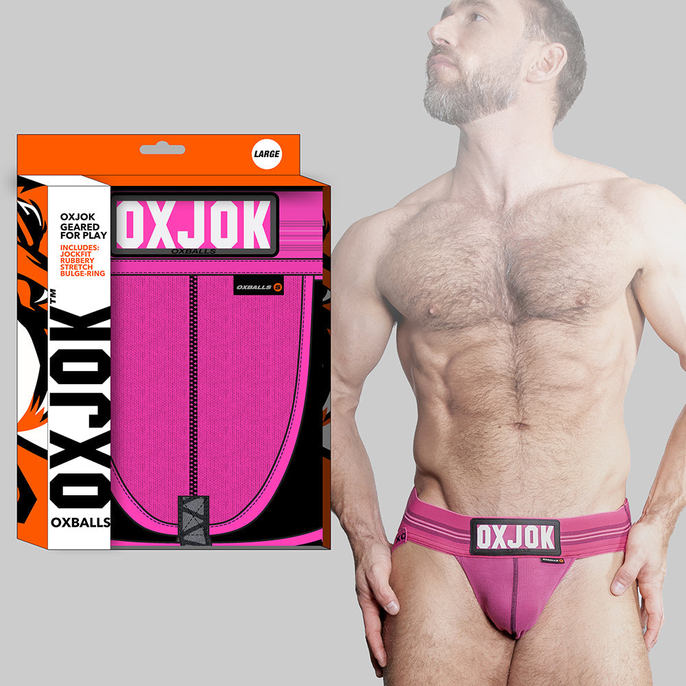 OXBALLS - OXJOK SLINGJOCK UPTHRUST SLIDER-STRAP JOCK PINK SKY 2XL