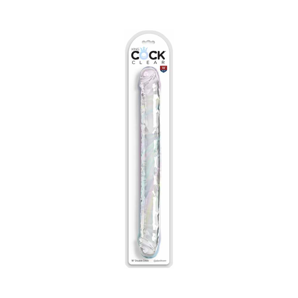 KING COCK DOUBLE DILDO 18 IN. CLEAR