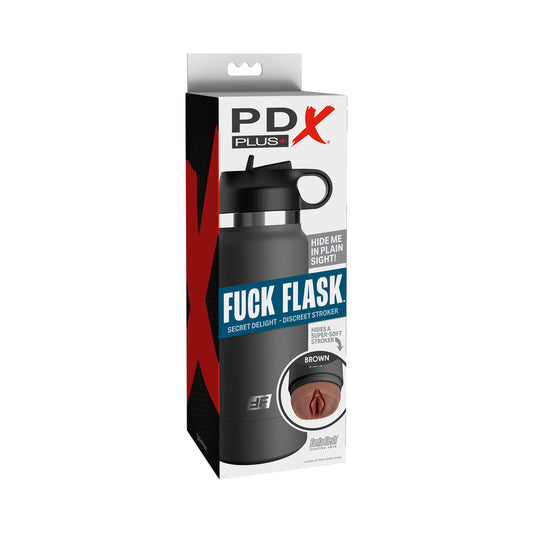 PDX BRANDS - PDX PLUS FUCK FLASK SECRET DELIGHT DISCREET STROKER GREY BOTTLE BROWN