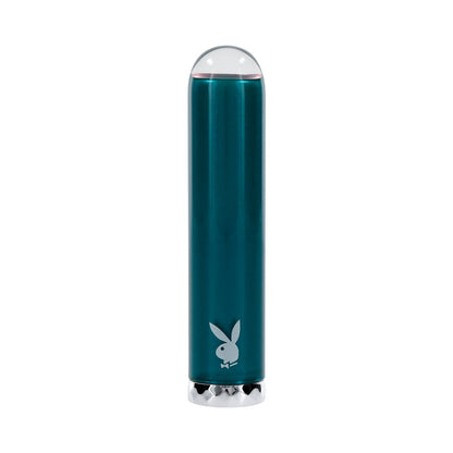 PLAYBOY EMERALD RECHARGEABLE VIBRATING GLASS MINI VIBE DEEP TEAL