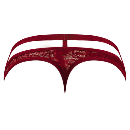 MALE POWER LUCIFER CUT OUT STRAPPY THONG BURGUNDY L/XL