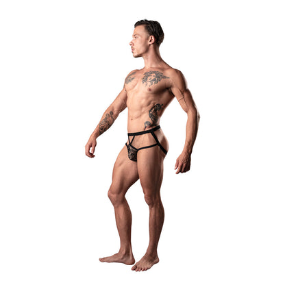 MALE POWER LUCIFER STRAPPY JOCK BLACK S/M