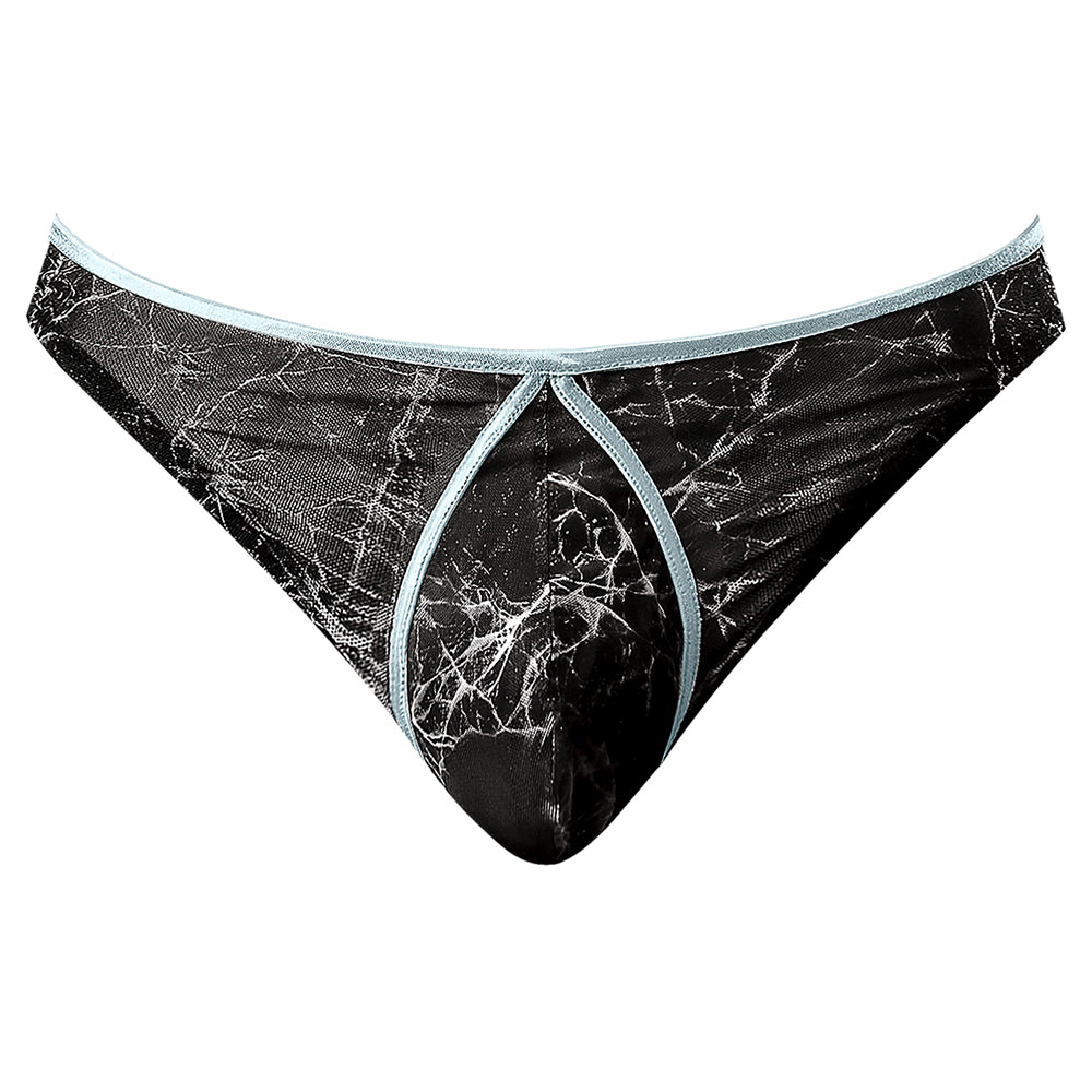 MALE POWER MARBLE MESH MINI THONG BLACK L/XL