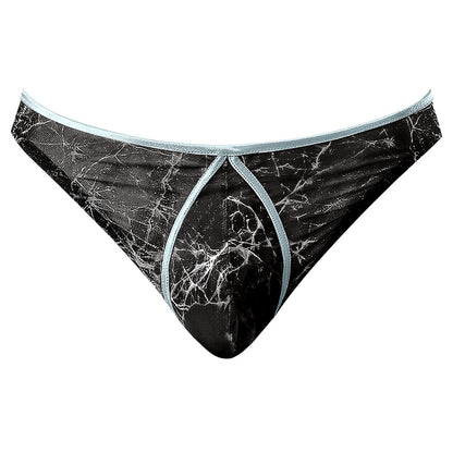 MALE POWER MARBLE MESH MINI THONG BLACK L/XL